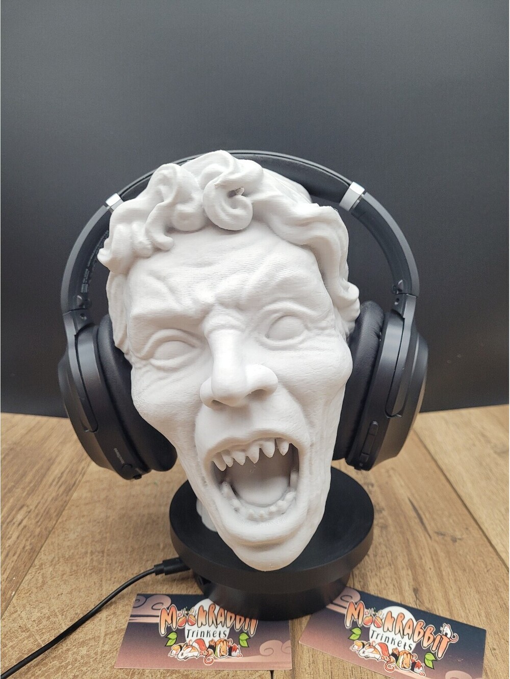 Weeping Angel Headphone Holder - Doctor Who Headset Stand - Gift for Gamer Dad